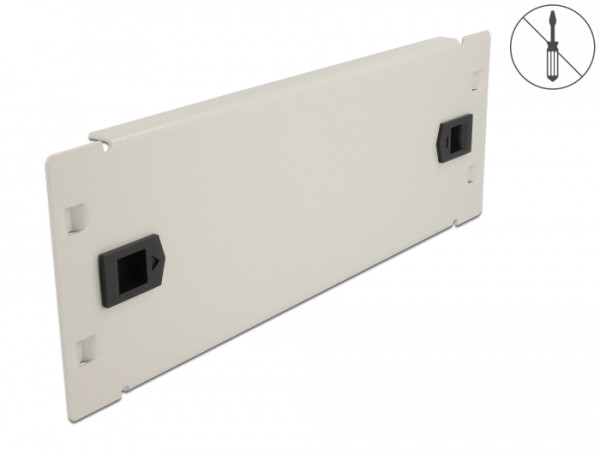 DeLOCK 10″ Netzwerkschrank Blindabdeckung werkzeugfrei 2 HE grau (66631)