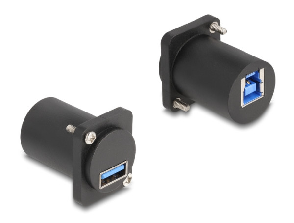 DeLOCK D-Typ Modul USB 5 Gbps Typ-A Buchse zu Typ-B Buchse mit Schrauben schwarz (88108)