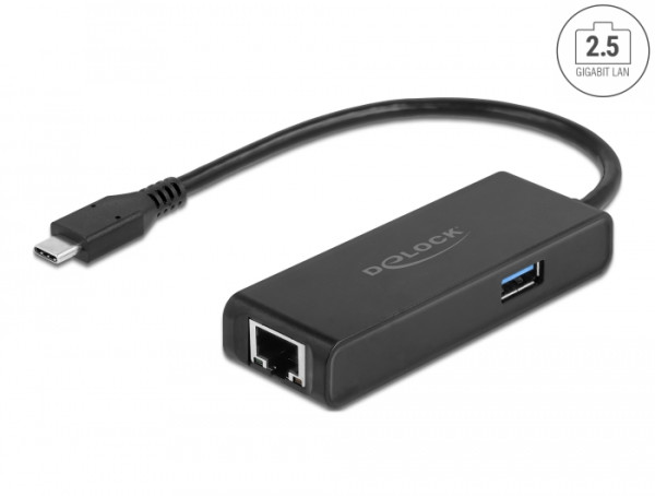 DeLOCK USB Type-C™ Adapter zu 2,5 Gigabit LAN mit USB Typ-A Buchse (63826)