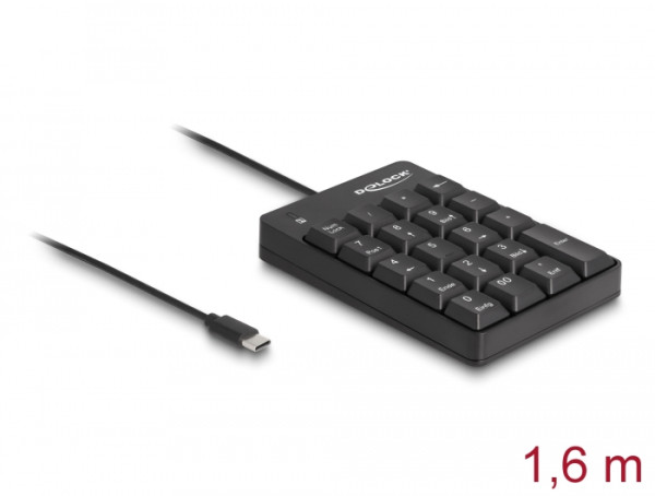 DeLOCK USB Type-C Nummernblock 19 Tasten schwarz (12108)