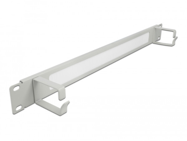 DeLOCK 19″ Kabelmanagement Bürstenleiste mit 2 Bügeln 1 HE grau (66540)