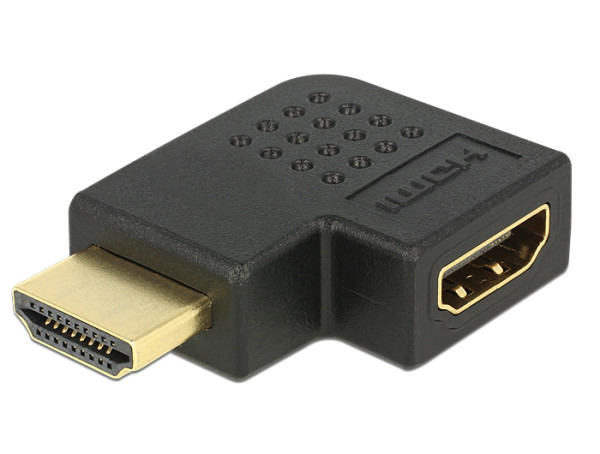 DeLOCK Adapter HDMI male > HDMI female 90° left HDMI 1.3 Schwarz (65077)