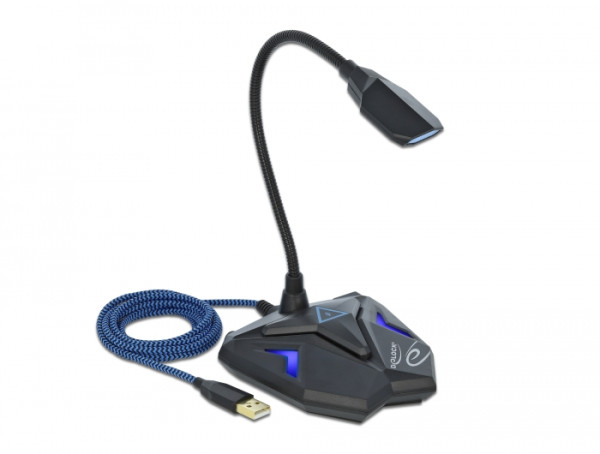 DeLOCK Desktop USB Gaming Mikrofon mit Schwanenhals und Mute Button (66330)