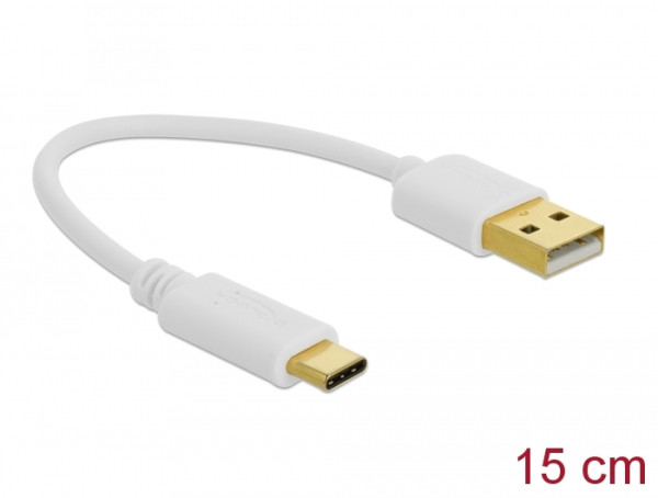 DeLOCK USB Ladekabel Typ-A zu USB Type-C 15 cm (85355)