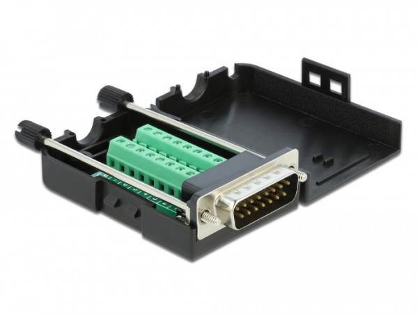 DeLOCK D-Sub15 Stecker zu Terminalblock mit Gehäuse (66566)