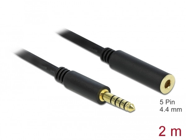DeLOCK 85797 Audio-Kabel 2 m 4.4mm Schwarz (85797)