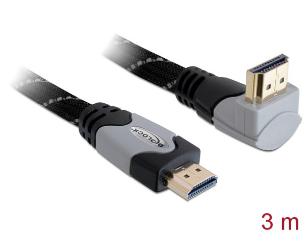 DeLOCK 3m High Speed HDMI 1.4 HDMI-Kabel HDMI Typ A Standard Schwarz, Grau (83045)