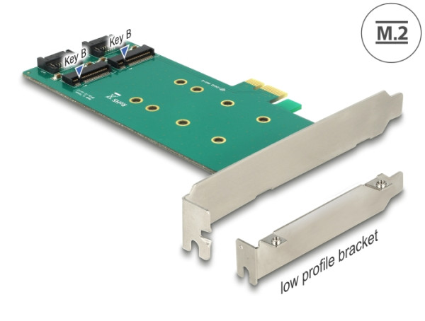 DeLOCK 2x 67-pin M.2 key B - 2x SATA 7-pin Schnittstellenkarte/Adapter Eingebaut (89473)