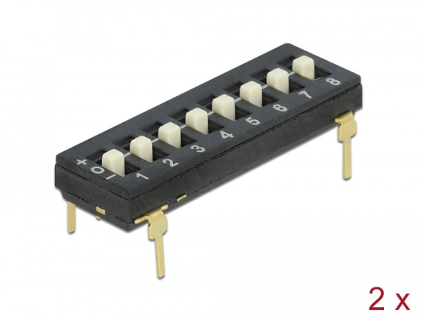 DeLOCK 66306 Zubehör für Leiterplatten DIP-Schalter 2 Stücke (66306)
