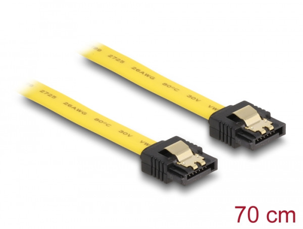 DeLOCK 0.7m SATA M/M SATA-Kabel 0,7 m Gelb (82813)