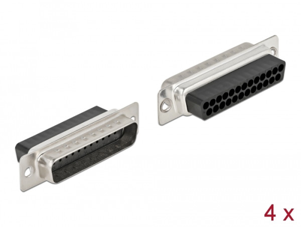 DeLOCK D-Sub 25 Pin Crimp Stecker, Metall, 4 Stück (66710)