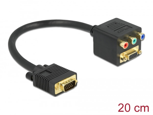 DeLOCK Adapter VGA Stecker zu VGA + 3x Cinch Buchse (65059)