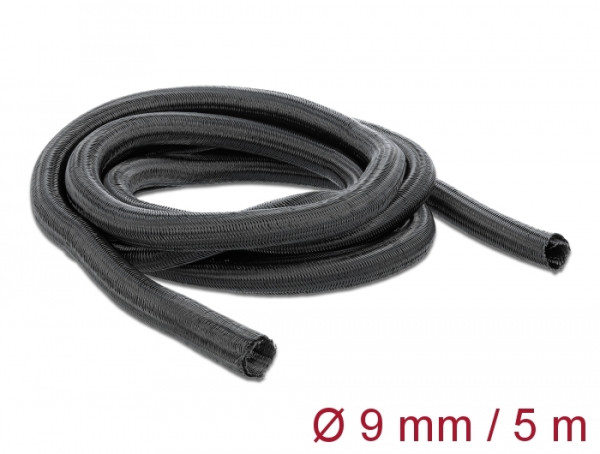 DeLOCK Geflechtschlauch selbstschließend 5 m x 9 mm schwarz (18905)