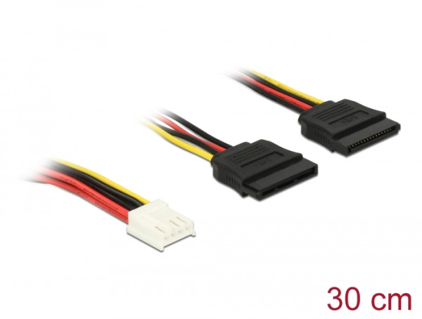 DeLOCK 0.3m, Floppy 4p/2x SATA 15p 0,3 m (84859)