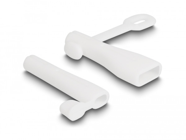 DeLOCK Staubschutz für USB Typ-A Stecker und Apple Lightning Stecker Set 2 Stück weiß (64204)