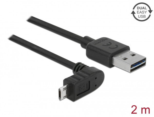 DeLOCK 83856 USB Kabel USB 2.0 2 m USB A Micro-USB B Schwarz (83856)
