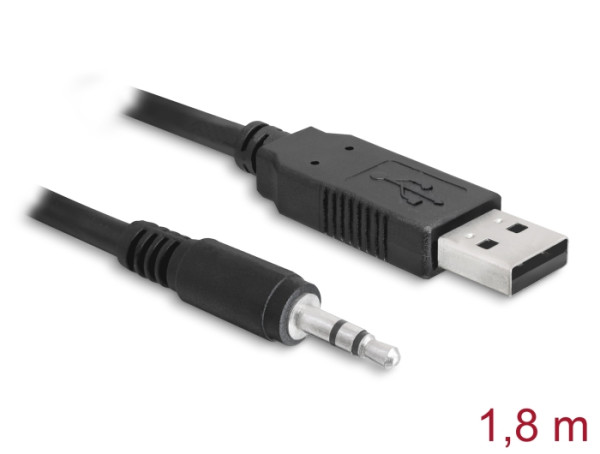 DeLOCK USB 2.0/3.5 mm 1.8m Audio-Kabel 1,8 m 3.5mm Schwarz (83114)