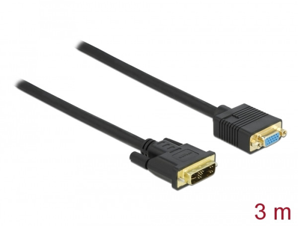 DeLOCK Kabel DVI 12+5 Stecker zu VGA Buchse 3 m (86754)