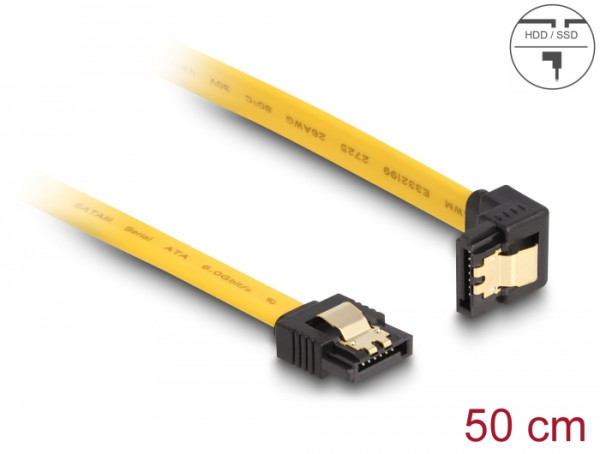 DeLOCK 0.5m SATA M/M SATA-Kabel 0,5 m Gelb (82811)