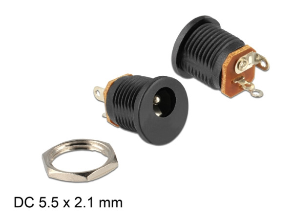 DeLOCK 65503 Kabeladapter DC 2.1 x 5.5 mm Schwarz (65503)