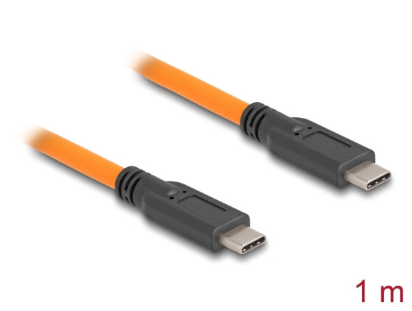 DeLOCK USB 5 Gbps Kabel USB Type-C Stecker zu USB Type-C Stecker für Tethered Shooting 1 m orange (87959)
