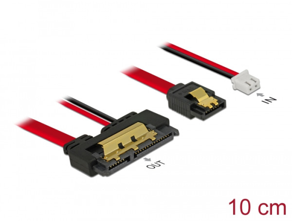 DeLOCK 85238 SATA-Kabel 0,1 m SATA 7-pin + Molex 4-pin SATA 22-pin Schwarz (85238)