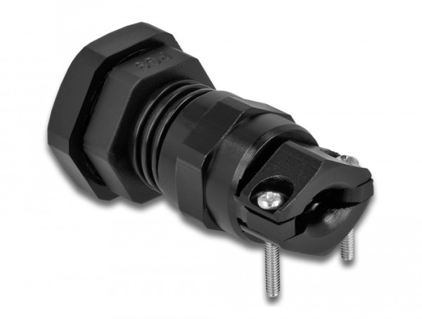 DeLOCK Kabelverschraubung PG9 mit Zugentlastung und Biegeschutz schwarz (60351)
