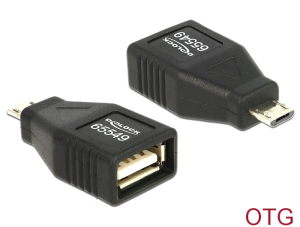 DeLOCK 65549 Kabeladapter Micro USB2.0-B USB2.0-A Schwarz (65549)