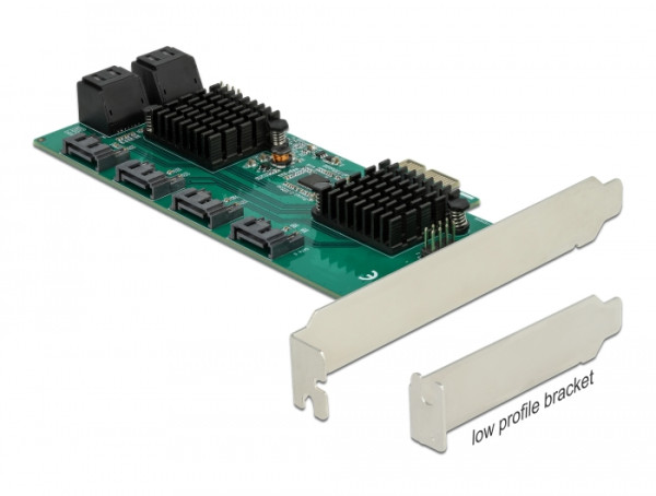 DeLOCK 8 Port SATA PCI Express x1 Karte - Low Profile Formfaktor (90072)