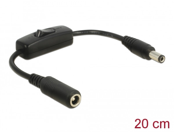 DeLOCK 0.2m, 2x DC 5.5x2.5mm Schwarz 0,2 m (65497)
