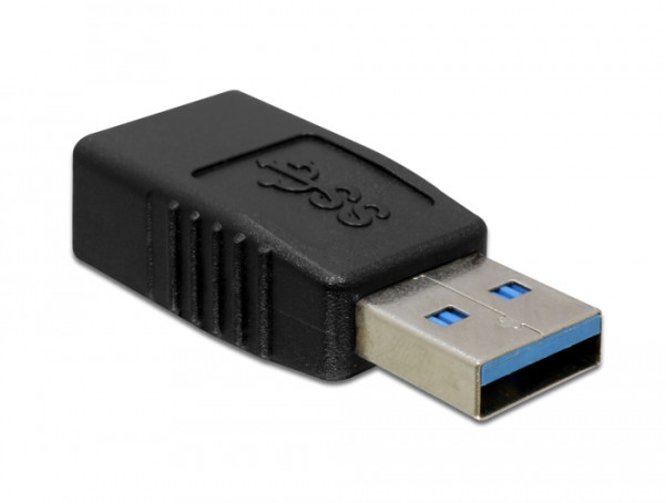 DeLOCK USB 3.0-A Adapter USB-A Schwarz (65174)
