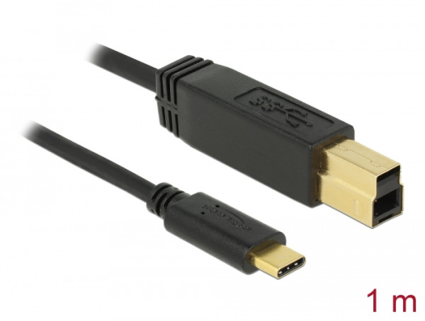 DeLOCK 83675 USB Kabel USB 3.2 Gen 2 3.1 Gen 2 1 m USB C USB B Schwarz (83675)