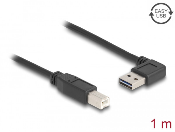 DeLOCK 1m USB 2.0 A - B m/m USB Kabel USB A USB B Schwarz (83374)