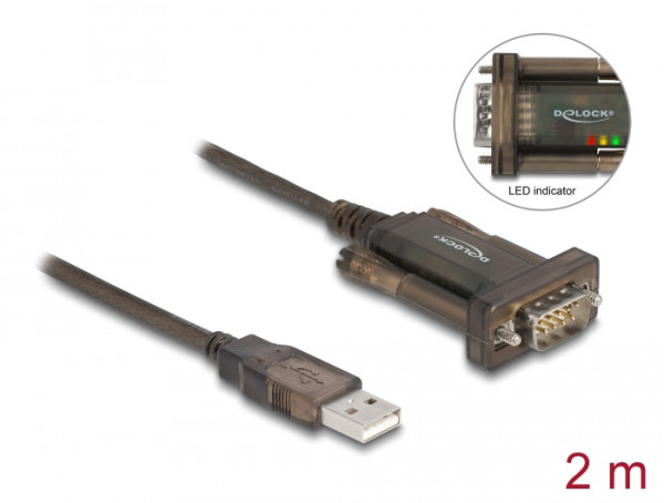 DeLOCK 64073 Serien-Kabel Transparent 2 m USB Typ-A DB-9 (64073)