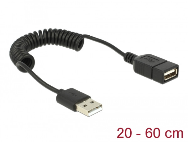 DeLOCK USB 2.0 0.6m USB Kabel 0,6 m USB A Schwarz (83163)