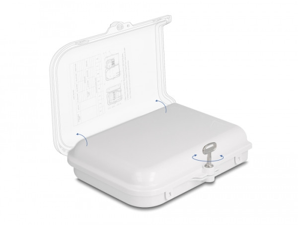 DeLOCK LWL Verteilerbox für Innen- und Außenbereich IP65 wasserfest abschließbar 8 Port weiß (87902)