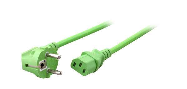 EFB Netzkabel auf C13 180Grad 1,8m gruen (EK588GN.1,8V2)