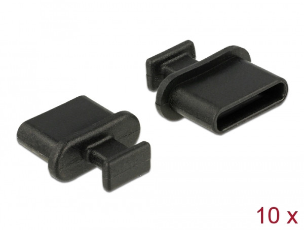 DeLOCK 64013 Steckdosensicherung USB Typ-C Schwarz 10 Stücke (64013)