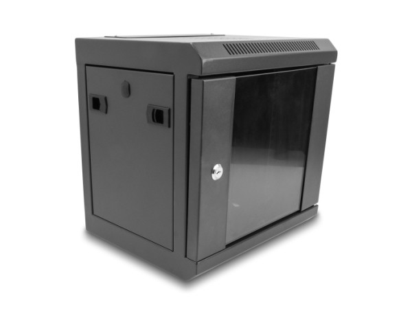 DeLOCK 10″ Netzwerkschrank mit Glastür 6 HE schwarz (43417)