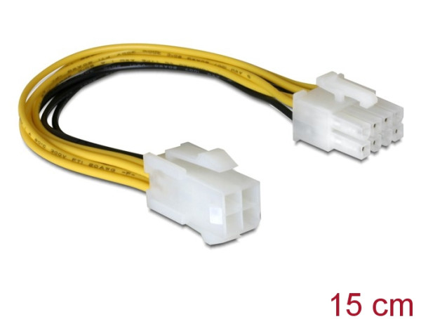 DeLOCK Cable PCI Express Power 8pin EPS > 4pin ATX/P4 Mehrfarbig 0,15 m (82405)