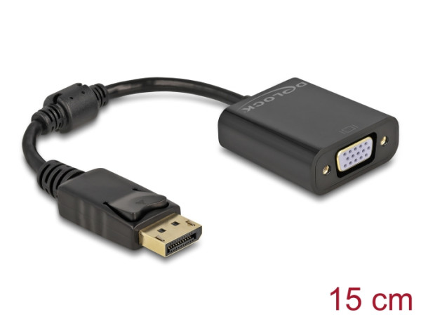 DeLOCK Adapter DisplayPort 1.2 Stecker zu VGA Buchse schwarz (61006)