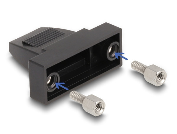 DeLOCK D-Sub Gehäuse für 9 Pin Stecker / Buchse Kunststoffgehäuse für Flachbandkabel (67025)