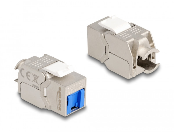 DeLOCK Keystone Modul RJ45 Buchse zu LSA Cat.6A werkzeugfrei mit blauer Staubschutzkappe (87898)