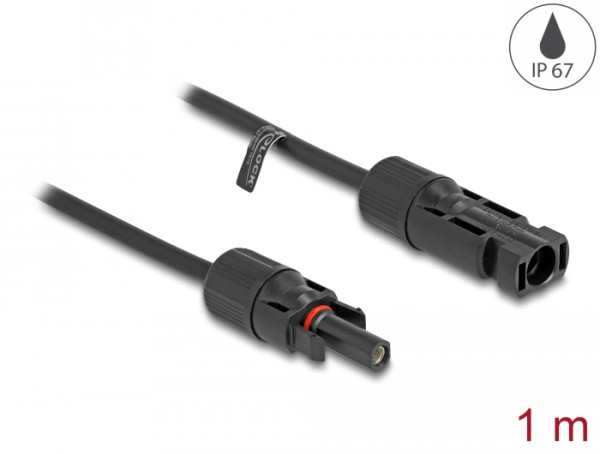 DeLOCK DL4 Solar Kabel 4 mm² Stecker zu Buchse 1 m schwarz (88228)