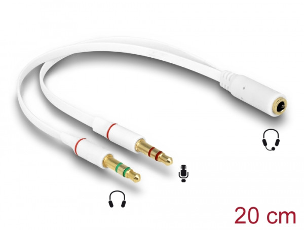 DeLOCK 65585 Audio-Kabel 0,2 m 2 x 3.5mm 3.5mm Weiß (65585)