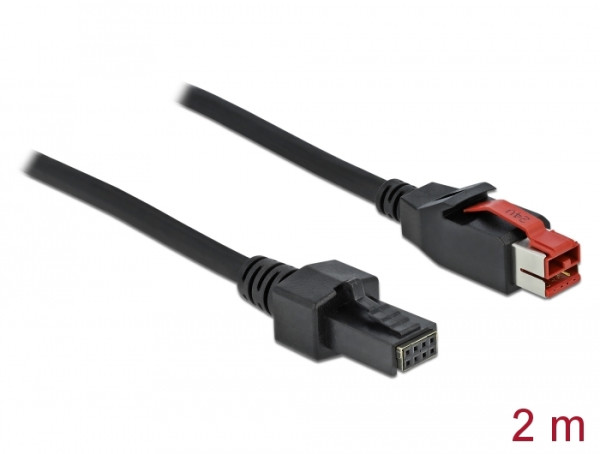 DeLOCK PoweredUSB Kabel Stecker 24 V zu 2 x 4 Pin Stecker 2 m für POS Drucker und Terminals (85951)