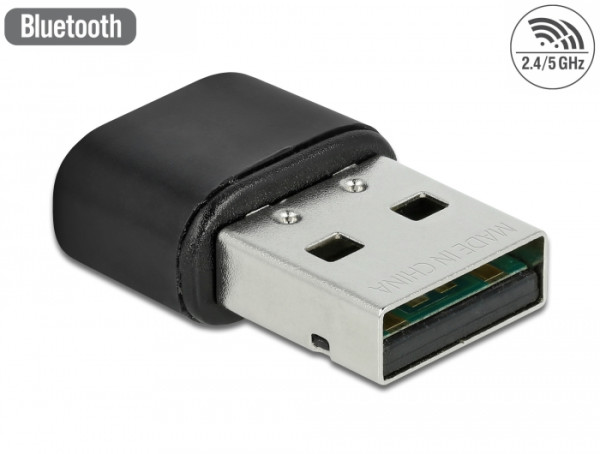 DeLOCK Bluetooth 4.2 und Dualband WLAN ac/a/b/g/n 433 Mbps USB Adapter (61000)