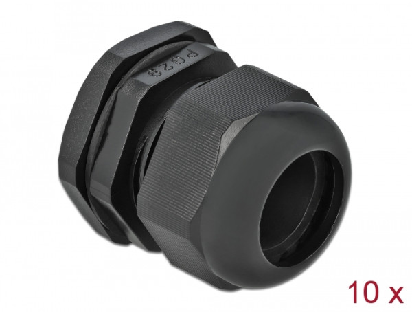 DeLOCK Kabelverschraubung PG29 10 Stück schwarz (60226)