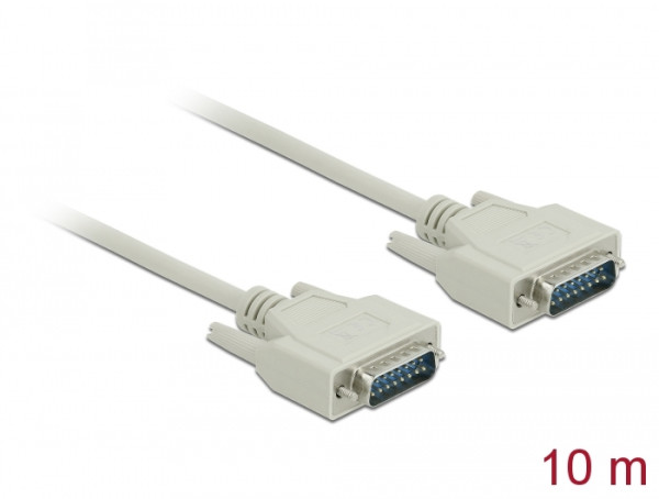 DeLOCK Serielles Kabel D-Sub15 Stecker zu Stecker 10 m (85979)