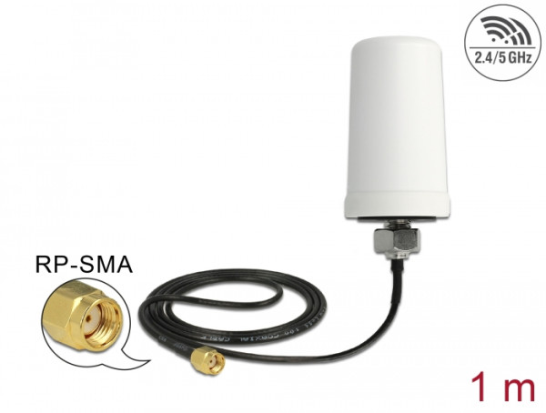 DeLOCK 88985 Netzwerk-Antenne Omnidirektionale Antenne RP-SMA 3 dBi (88985)